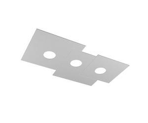 Plafón moderno largo rectangular gris 3 luces LED reemplazables Slim Top Light Plate 1129/PL3 R-GR