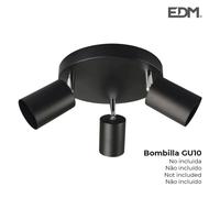 PlafÓn negro 3 elementos gu10 edm