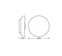 Plafón ORBIS Milan de OSRAM, madera, Ø 31 cm, metal/vidrio True