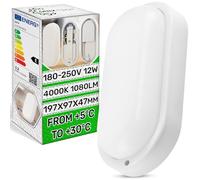 Plafon Ovalado LED 4000K 1080 Lm 180-250V 12W - Hecho de Policarbonato | Plafon LED Techo 197x97x47 mm para Montaje en Techo o Pared con Grado de Protección IP54 - ONIX TECH