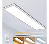 Plafon Panel LED de Techo 120x30CM, Panel Superficie de luz Regulable con Mando a Distancia, 3000K-6500K Iluminación Intensa Adecua da para Oficina, Taller, Garaje o Salón