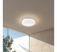Plafón para exterior Lindby LED Kirkola, 4000 K, Ø 34 cm, blanco