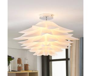 Plafón Rimon de Lindby, blanco, plástico, Ø 50 cm, E27