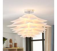 Plafón Rimon de Lindby, blanco, plástico, Ø 50 cm, E27 True