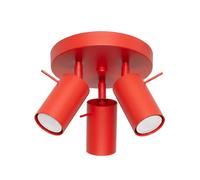 Plafón Ring 3 focos orientables Rojo