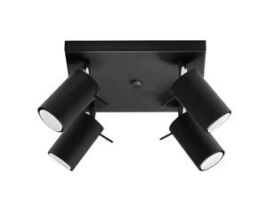 Plafón Ring 4 focos orientables Negro