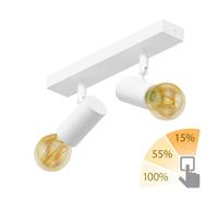 Plafón vintage E27 FARE Retro blanco orientable 2 luces incl. LED dorado