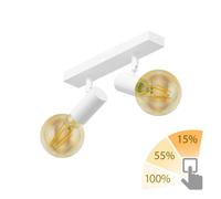 Plafón vintage E27 FARE Retro blanco orientable 2 luces incl. LED dorado
