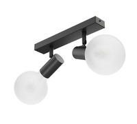 Plafón vintage E27 FARE Retro negro orientable 2 llamas incl. lámparas [EEK: D]
