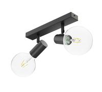 Plafón vintage E27 FARE Retro negro orientable 2 llamas incl. lámparas [EEK: E]