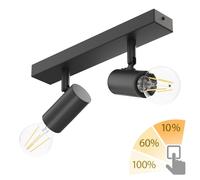 Plafón vintage E27 FARE retro negro orientable 2 luces + lámparas LED [EEK: D]