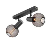 Plafón vintage FARE Retro negro orientable 2 luces incl. LED E27