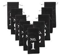 PLAFOPE 10 Bolsas de Yute para Botellas de Vino Reutilizables Cordón, Material de Lino, Color Negro, Adecuado para Fiestas y Regalos Elegantes