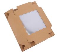PLAFOPE 10 Cajas de Obsequio con Ventana Cuadrada de Papel Kraft para Dulces y Postres Ideales para Cumpleaños Bodas y Fiestas Cajas Pequeñas para Galletas y Recuerdos de Boda