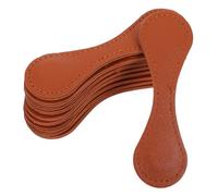 PLAFOPE 10 Piezas 10 Marcapáginas de Piel Sintética Marrón, Clips para Leer Pequeños, Sujetapáginas Reutilizables de 9,9 X 3,1 CM para Libros, Diarios y Estudio en Oficina, Casa o Viaje