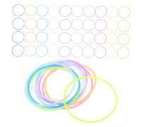 PLAFOPE 100piezas Banda De Silicona Cabello Pulseras Luminosas Que Brillan La Oscuridad Accesorios Pelo Para Mujeres y Niñas Para Fiestas De Disco Cumpleaños y Eventos Festivos