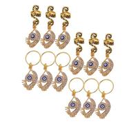 PLAFOPE 12 Piezas Anillos Trenza Espiral Serpiente con Colgantes Ojo Turco Accesorios para Dreadlocks Joyería Ligera y Cómoda para Peinados Festivos