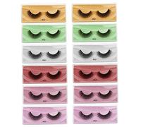 PLAFOPE 12pares Dense False Eyelashes Set for Performance Daily Use Natural Look Mix of Colors Including and More
