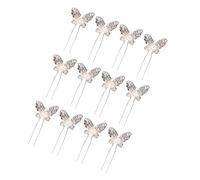 PLAFOPE 12piezas Horquillas u Plateadas Gemas De Imitación Pelo Para Novia Para Bodas