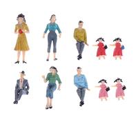PLAFOPE 15piezas Miniaturas Pintadas Figuras Plástico Detalladas para Maquetas Tren y Escenarios Arquitectónicos Modelo Colores Aleatorios