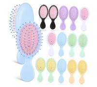 PLAFOPE 16 Piezas Peines y Cepillos Desenredantes Mini para Viaje Masajeadores con Cojín de Aire Diseño Portátil Colores Aptos para Tipo de Cabello Resistentes y Versátiles
