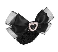 PLAFOPE 1piezas Pinza Para Cabello Con Lazo Redecilla Para Moño Accesorio Profesional Para Enfermeras y Azafatas Clip De Malla Para Mujeres Color Negro