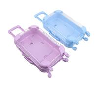 PLAFOPE 2 Piezas Cajas Maleta Transparente Grande para Regalo Organizador Joyas y Dulces Maletas Pequeñas Rígidas para Fiestas y Recuerdos Colores Azul y Morado