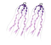 PLAFOPE 2 Piezas Coleta de Burbujas para Niñas Extensiones Trenzadas de Colores Adorno Cabello Liga para Fiestas