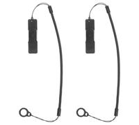 PLAFOPE 2 Piezas Correa Antipérdida para Bolígrafo con Cordón Elástico de Resorte 60 CM, Soporte para Lápiz Óptico con Anillo, 2 Unidades Negras, Adecuado para Oficina, Aula y Banco