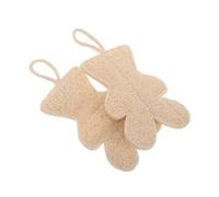 PLAFOPE 2 piezas Esponja Corporal de Lufa Natural Forma de Oso Exfoliante para Baño y Ducha Suave para Adultos y Esponja para Lavado Corporal y Cepillo de Espalda