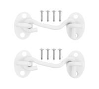 PLAFOPE 2 Piezas Gancho de Ventana Blanco de Acero Inoxidable | Pestillo de Ojo, Cierre Giratorio, Uso Práctico y Decorativo, para Armarios y Escotillas