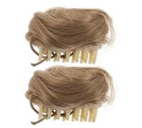 PLAFOPE 2 piezas Mini Moño Postizo con Pinza de Garra Antideslizante Accesorio Sintético para Recogidos Naturales Peinados Elegantes y Moños Despeinados para Mujer