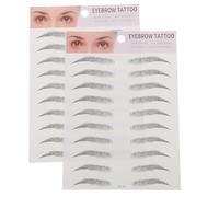 PLAFOPE 2 piezas Pegatinas de Cejas Imitación Pelo Natural de Negras Herramienta Fácil para Forma Uso Temporal para Hombres y Mujeres para Cejas Claras o Escasas