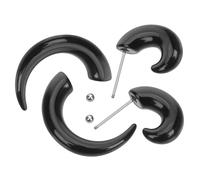 PLAFOPE 2 piezas Pendientes Pequeños de Cuerno Negro con Diseño Punk Unisex Aretes Espiral para Mujeres y Hombres Accesorios Versátiles para Fiestas y Eventos