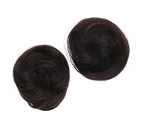 PLAFOPE 2 Piezas Pinza para Moño Postizo Mujer Extensiones Sintéticas para Peinados Recogidos Voluminosos Accesorios Nupciales para Bodas Fiestas y Cosplay Color Marrón y Negro