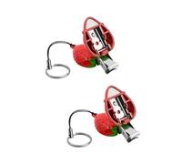 PLAFOPE 2 Piezas Tijeras de uñas de fresa cortaúñas de viaje Lindo cortauñas de fresa alicate cortauñas nail clippers herramientas de manicura herramienta para cortar uñas Acero inoxidable