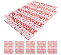 PLAFOPE 20 hojas Pegatinas Adhesivas de Advertencia Frágil con Fuerte Adhesión para Embalaje y Envíos Etiquetas Rojas Cuidado para Cajas Cartones y Bolsas Plásticas
