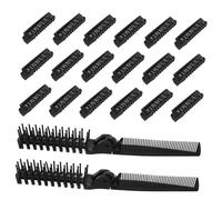 PLAFOPE 20 Piezas Peine Plegable de Viaje Peine Plegable Negro con Pinchos Anchos para Bolso de Doble Cabeza para Hombres y Mujeres