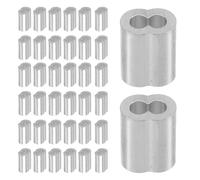 PLAFOPE 200 Casquillos de Crimpado de Aluminio para Cables de Acero Doble Tubo M2 25 MM 200 Unidades Abrazaderas para Manguitos de Bucle Uso en Cableado y Refuerzo de Cables