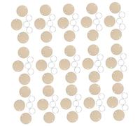 PLAFOPE 200 Piezas Discos Redondos de Madera Natural con Agujeros y Anillos de Hierro para Etiquetas Colgantes DIY Decoración Calendario Cumpleaños Boda
