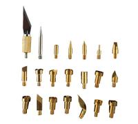 PLAFOPE 22 Piezas Kit de Puntas de Soldador de Cobre Resistente la Oxidación Diseño Único para Manualidades Cuero Madera y Pirograbado Herramienta de Soldadura para Bricolaje