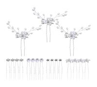 PLAFOPE 23 Piezas Pinza De Pelo Nupcial Horquillas De Boda De Varios Estilos Pasadores De Pelo De Diamantes De Imitación Accesorios Para El Cabello De Boda Para Mujeres. Silver