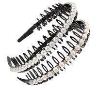 PLAFOPE 2piezas Diadema De Perlas Antideslizante Para Mujeres y Niñas Accesorios Elegantes Para Bodas y Fiestas Diseño Chic Con Brillo Deslumbrante