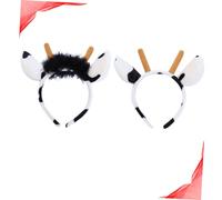 PLAFOPE 2piezas Diadema Diseño De Vaca Aros Pelo Elegantes Tocados Para Accesorios De Fiesta Para Celebraciones Nocturnos