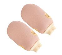 PLAFOPE 2piezas Guantes Exfoliantes De Ducha Para Tipo De Manopla Suave Para Baño y Masaje Corporal Para Exfoliación Espalda Cuello y Pies Color Rosa