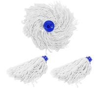 PLAFOPE 3 Cabezales de Repuesto para Trapeador Cuerdas Absorbentes de Algodón y Plástico, Práctico Recambio para Mopas de Limpieza Hogar, Paquete de 3 Piezas