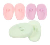 PLAFOPE 3 Pares Orejeras de Silicona Reutilizables para Teñir el Cabello, de Orejas Suaves y Resistentes en Colores Pastel (rosa, Violeta, Verde) para Uso en Salón y Hogar