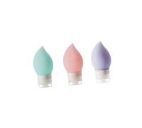 PLAFOPE 3 piezas Botellas de Silicona para Viaje Set Portátil Dispensadores Líquidos Reutilizables para Jabón Loción Champú Azul Rosa Morado