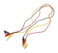 PLAFOPE 3 Piezas Cables de Prueba Extensibles con Pinzas Cocodrilo Aisladas y Enchufe Banana Apilables Cables para Electricistas y Test de Circuitos Rojo Negro Amarillo