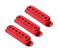 PLAFOPE 3 Piezas Funda para Pastilla de Guitarra Cubierta Protectora de Pastilla de Metal Rojo Apertura de 50/52mm Gb111